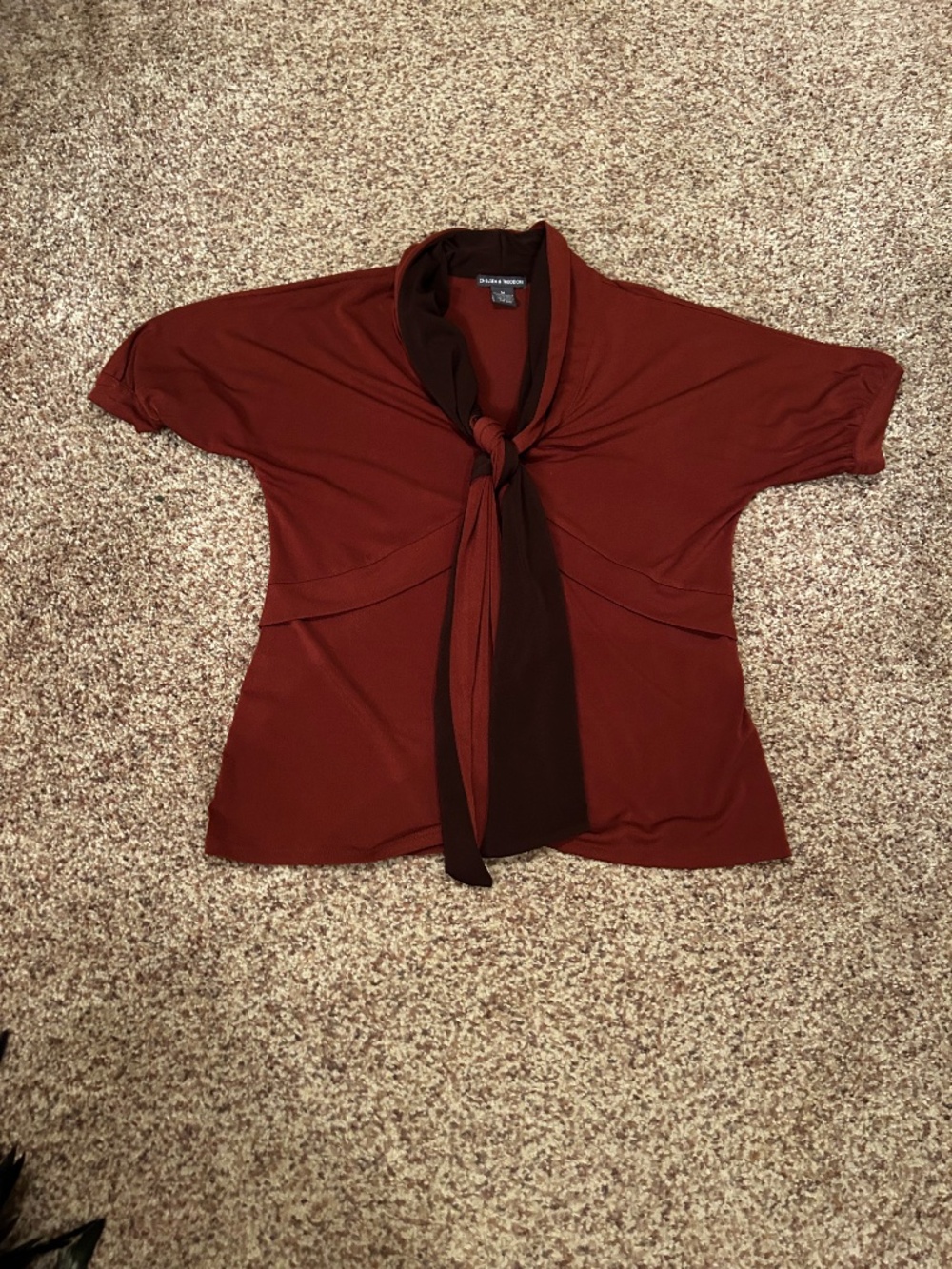 Chelsea & Theodore brown blouse top M